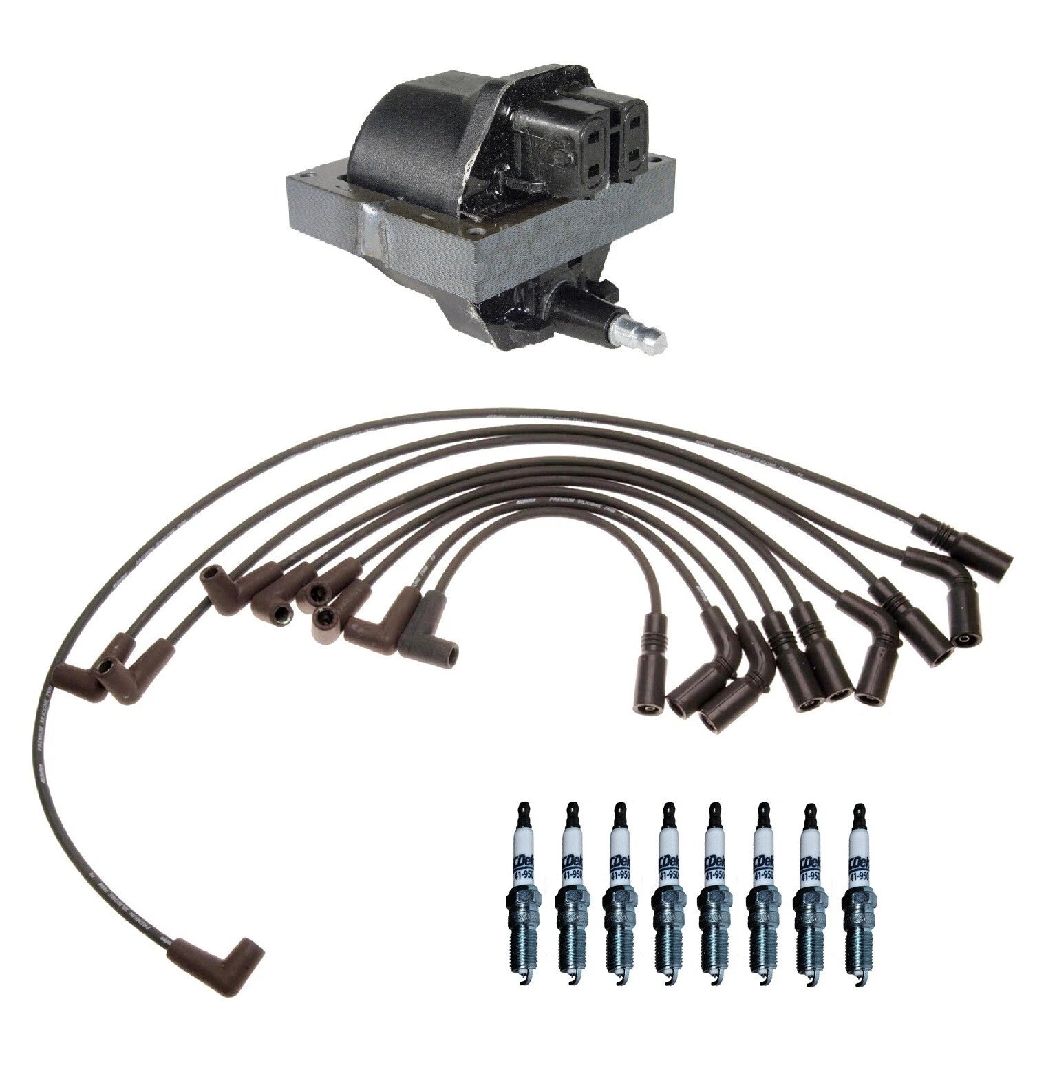 Ignition Wires & Spark Plugs Kit for Chevy Caprice/Impala V8 (1994–1996)