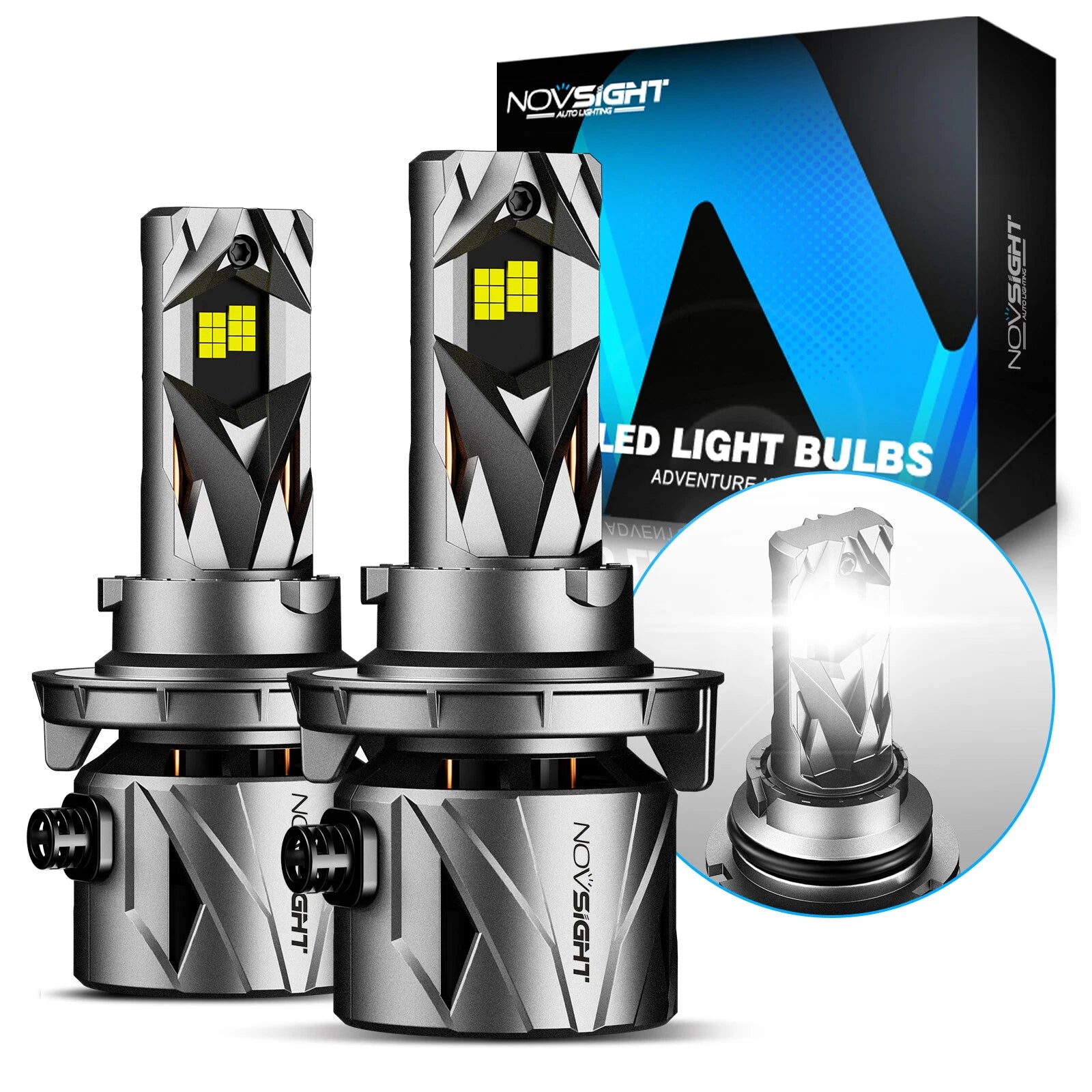2X 9004 HB1 LED Headlight Bulbs for High Low Beam (240W 60000LM)