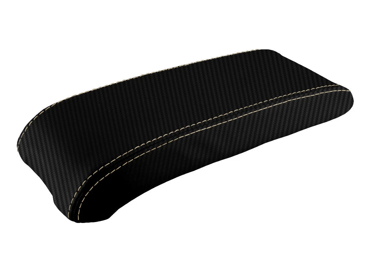 Console Lid Armrest Cover for Jeep Compass (2009–2016) Carbon Fiber