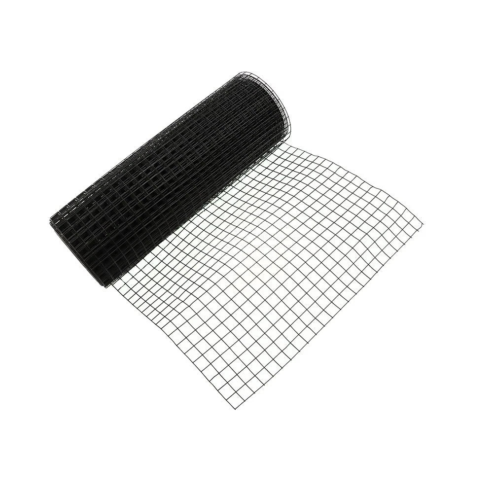 1.5in x 50ft Black Vinyl Coated Hardware Cloth for Chicken Rabbit (16 Gauge)