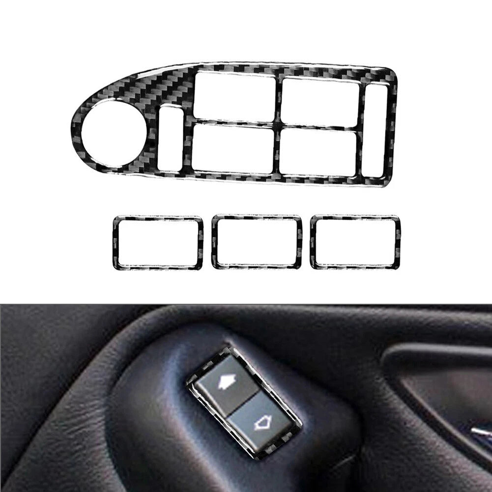 Carbon Fiber Window Lift Switch Button Cover Trim for BMW 5 Series M5 (1996–2003)