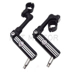 Gear Skull 1" 25mm Footpeg Mounting Kit for Motorcycle (Chrome, Black)