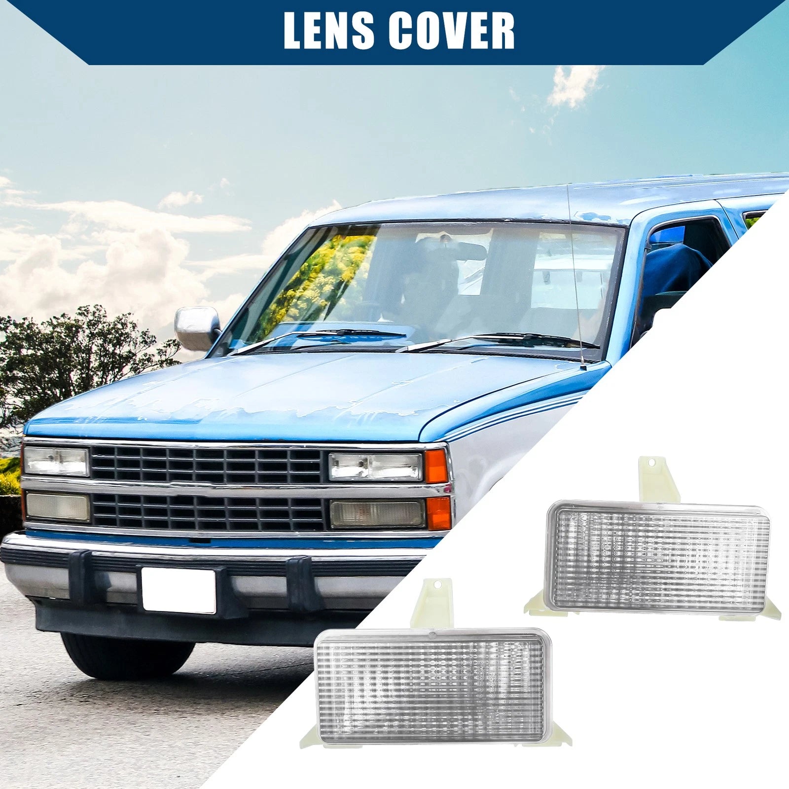 Pair of Park Signal Lens Covers for Chevrolet Blazer (1983–1984) Clear