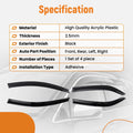 Vent Rain Guard Visor for Kia Forte Sedan (2009–2013) 4Pc Acrylic 2.5mm