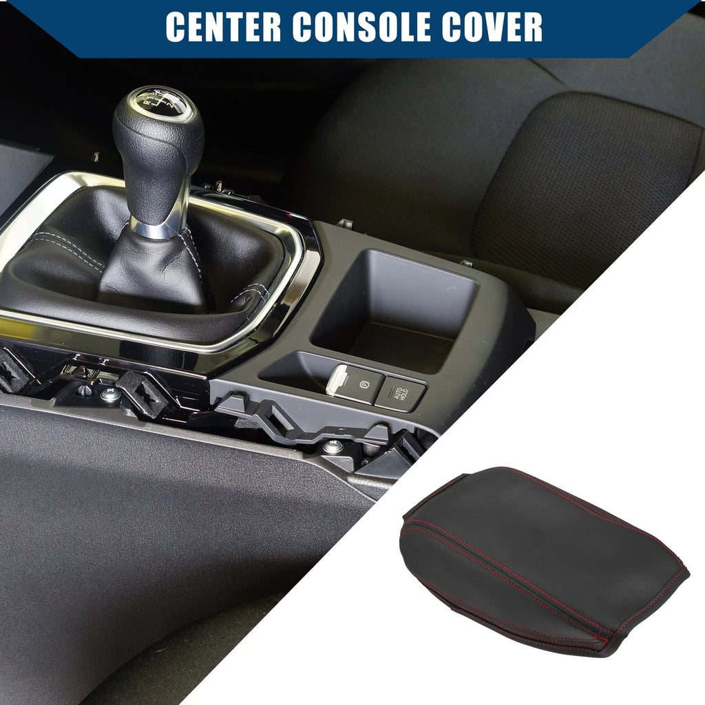 Center Console Armrest Cover for Audi Q2 (2018–2022) Faux Leather Black