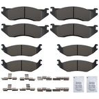 8pcs Brake Pads Kit for Dodge Ram 1500 (2002–2005) D966 D898 2WD/4WD