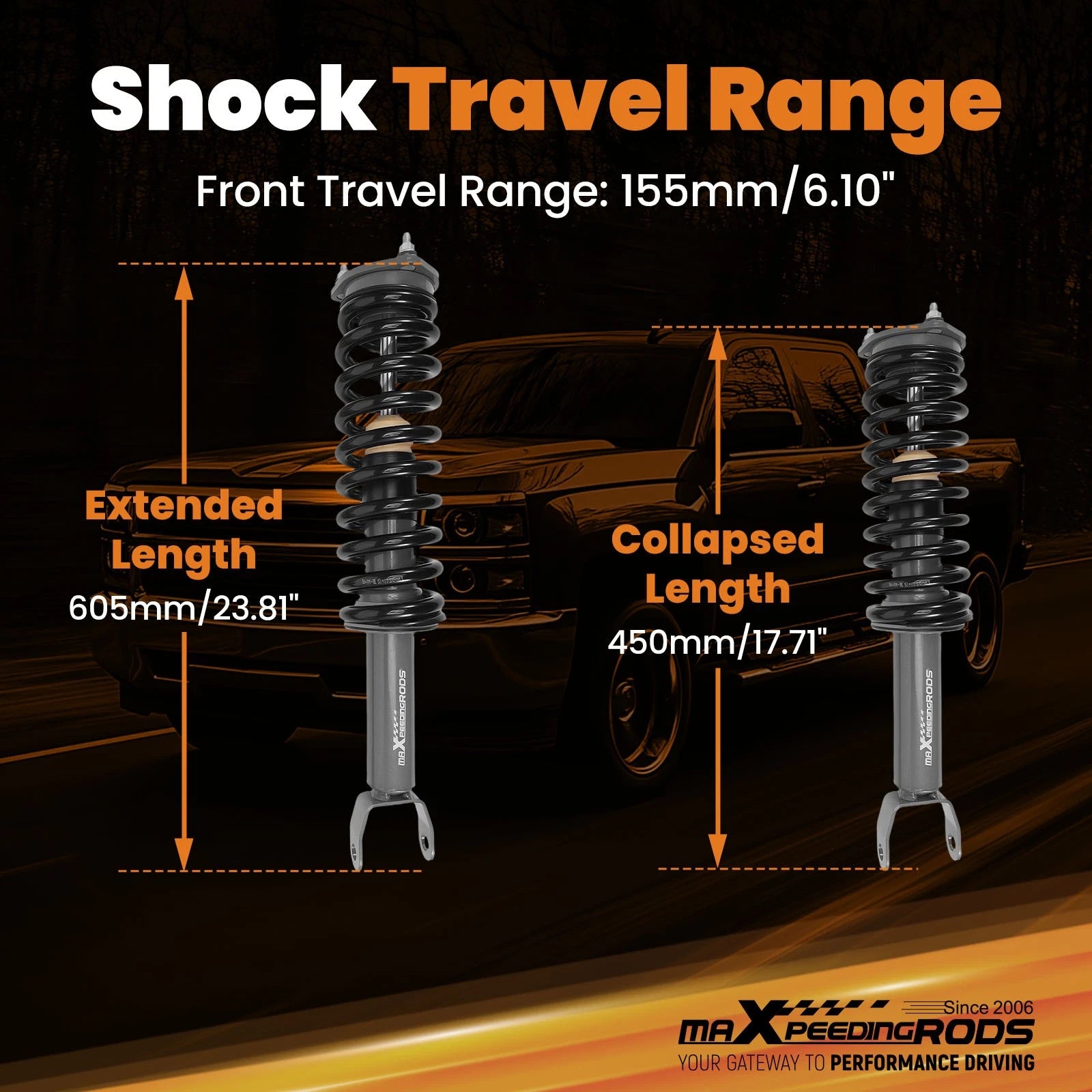 Front Leveling Kit Loaded Struts for Ram 1500 4WD (2012-2018)