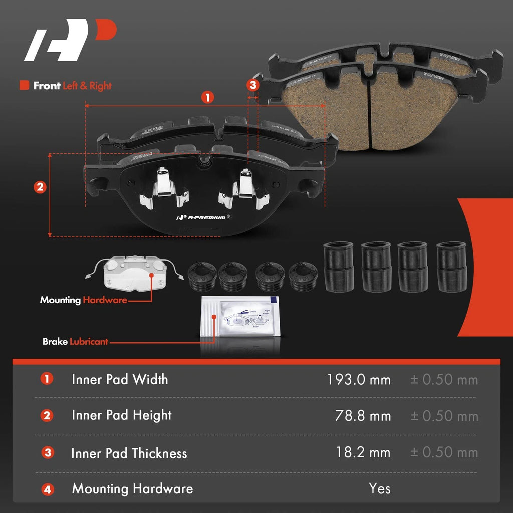 Set of 4 Front Ceramic Brake Pads for BMW X5 X6 (2011–2019)