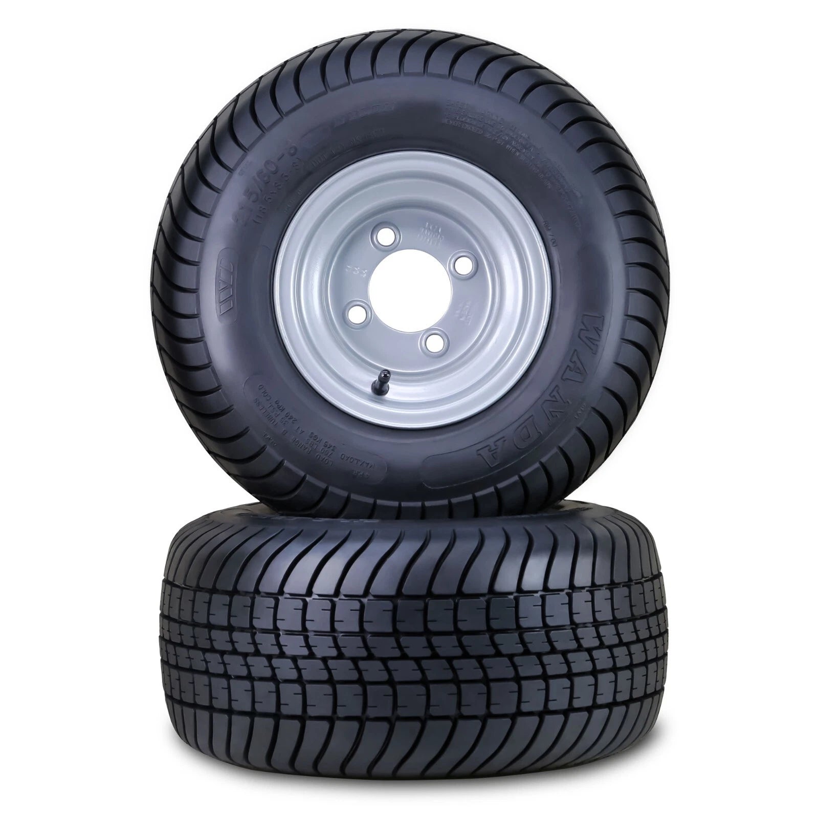 2 WANDA Golf Cart Tire Wheel Assembly 215/60-8 4-Ply 4 Lugs on 4" Rim