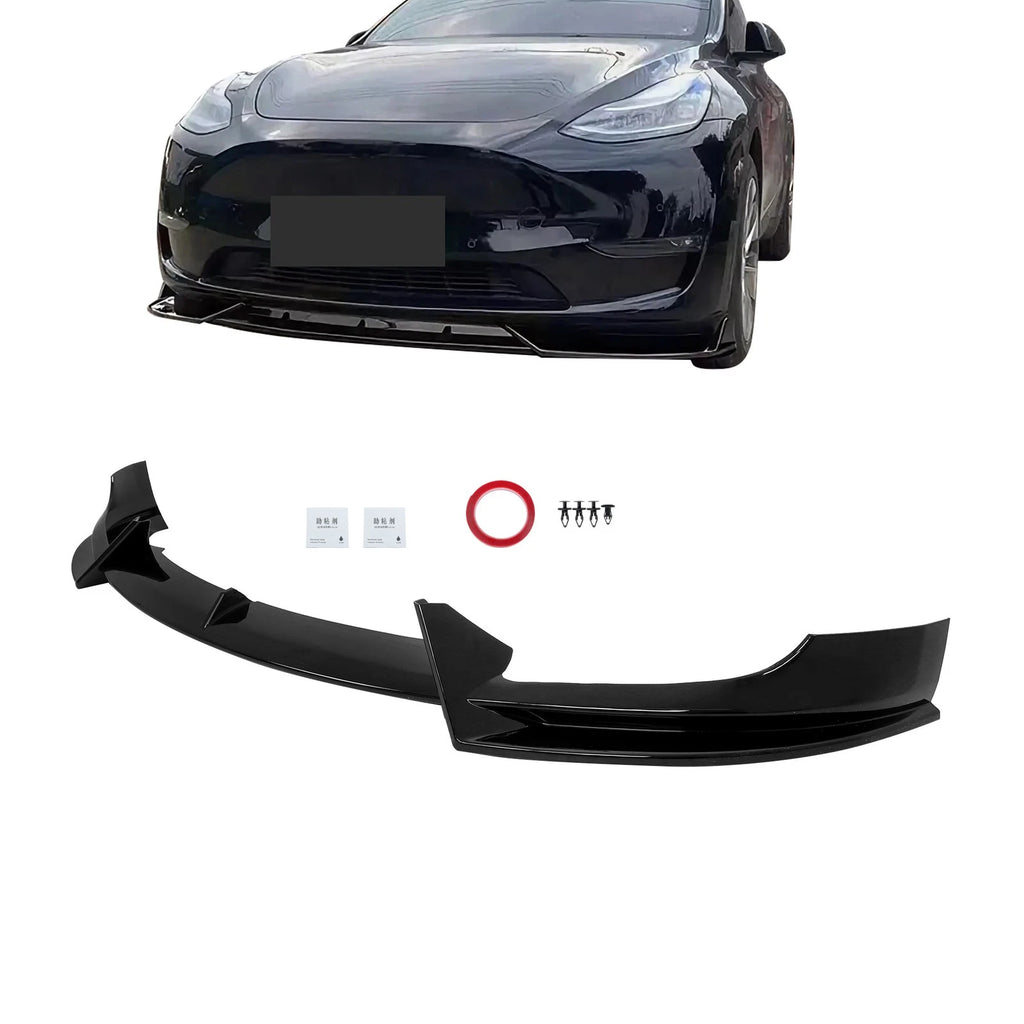 Front Bumper Lip Splitter for Tesla Model Y (2020-2024) Glossy Black