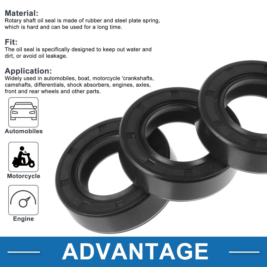 Set of 5 Oil Seal Ring for Rotary Shaft 25x42x12mm Nitrile Rubber