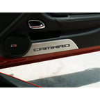 Door Panel Kick Plates Red Carbon Fiber Inlay for 2010–2015 Chevy Camaro