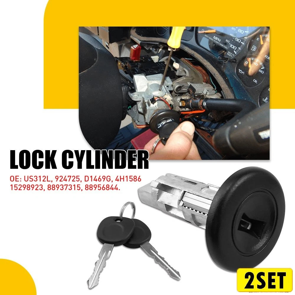 Set of 2 Ignition Lock Cylinders for Chevy Silverado Suburban GMC Sierra 1500 2500