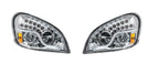 Pair LED Headlights With Dual Function DRL and Turn for Freightliner Cascadia (2018–2023)