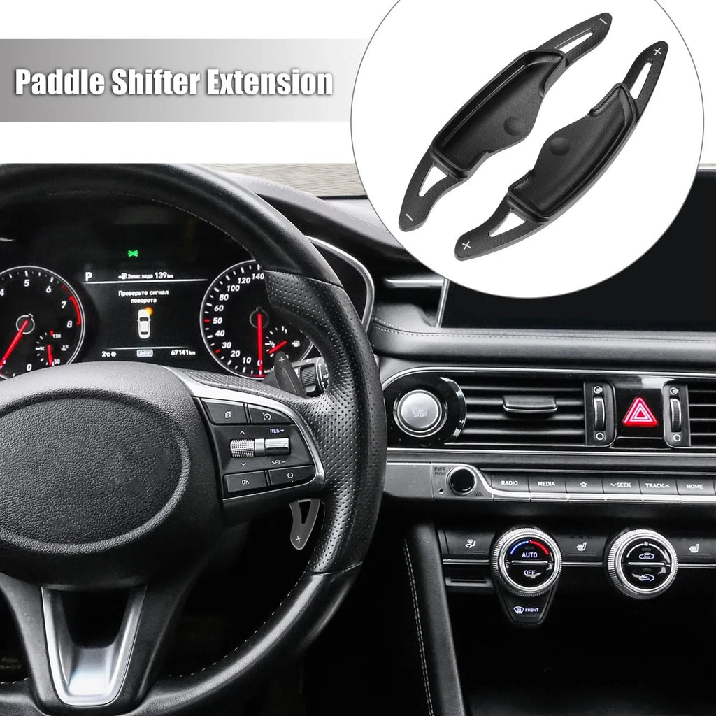 Steering Wheel Paddle Shifter Extensions for Hyundai 2018-2021 Aluminum Black