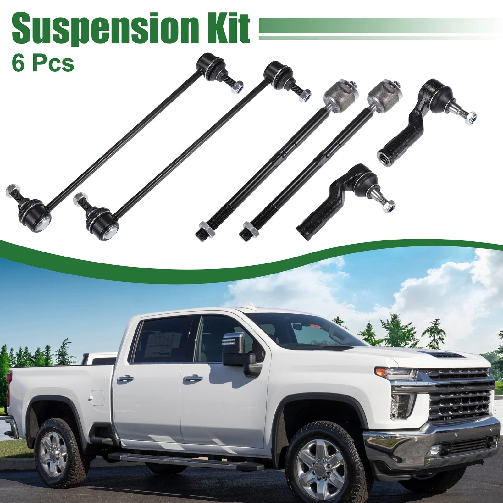 6pcs Front Suspension Kit Tie Rod End Sway Bar Link for Ford C-Max (2013–2014)