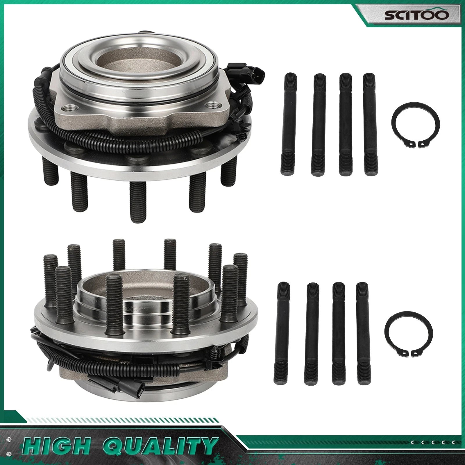 2X Front Wheel Bearing Hub for F-450 Super Duty (2011–2016) 10 Lugs 2WD 4X2