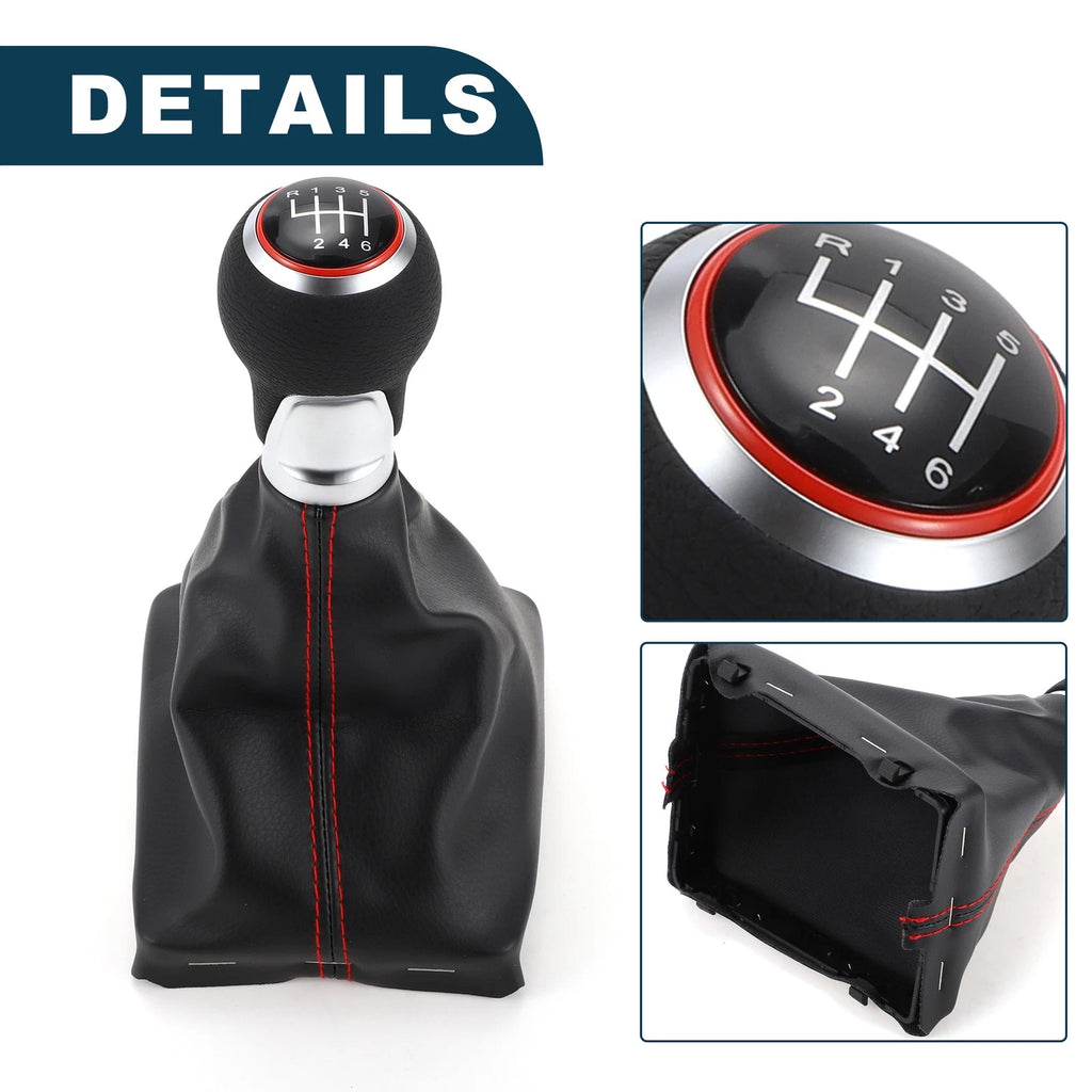 6 Speed Gear Shift Knob with Boot Cover No. 8K0863278H for Audi A5 (2007–2017)
