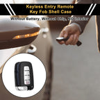 4 Button Key Fob Shell Case for Hyundai Sonata (2011-2015) Black Silver Tone