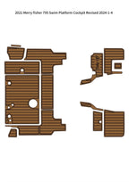 Swim Platform Cockpit Pad for Jeanneau Merry Fisher 795 (2021) - EVA Teak Flooring