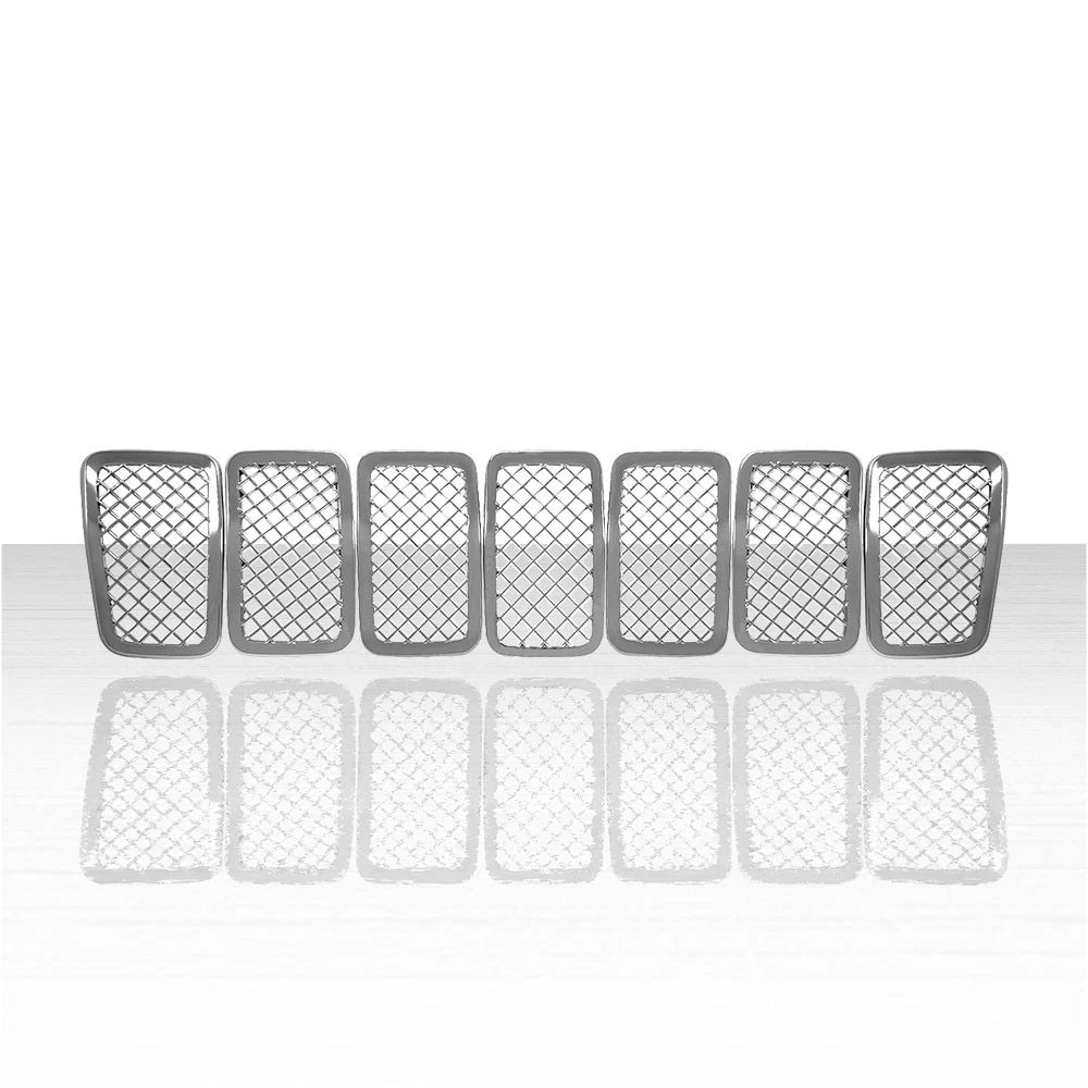 7pc Grille Overlay for 2019-2021 Jeep Cherokee - Chrome - ARFG203
