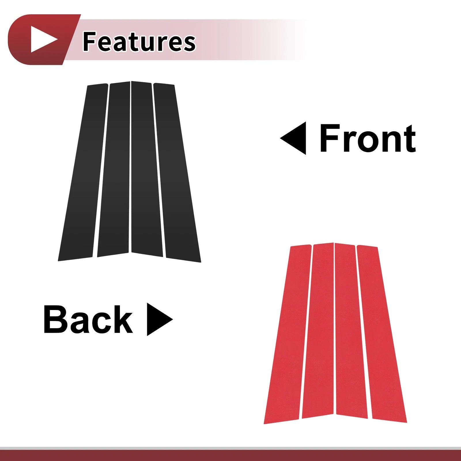 Set of 4 Car Door Pillar Window Trim for Honda City (2003–2008) Black