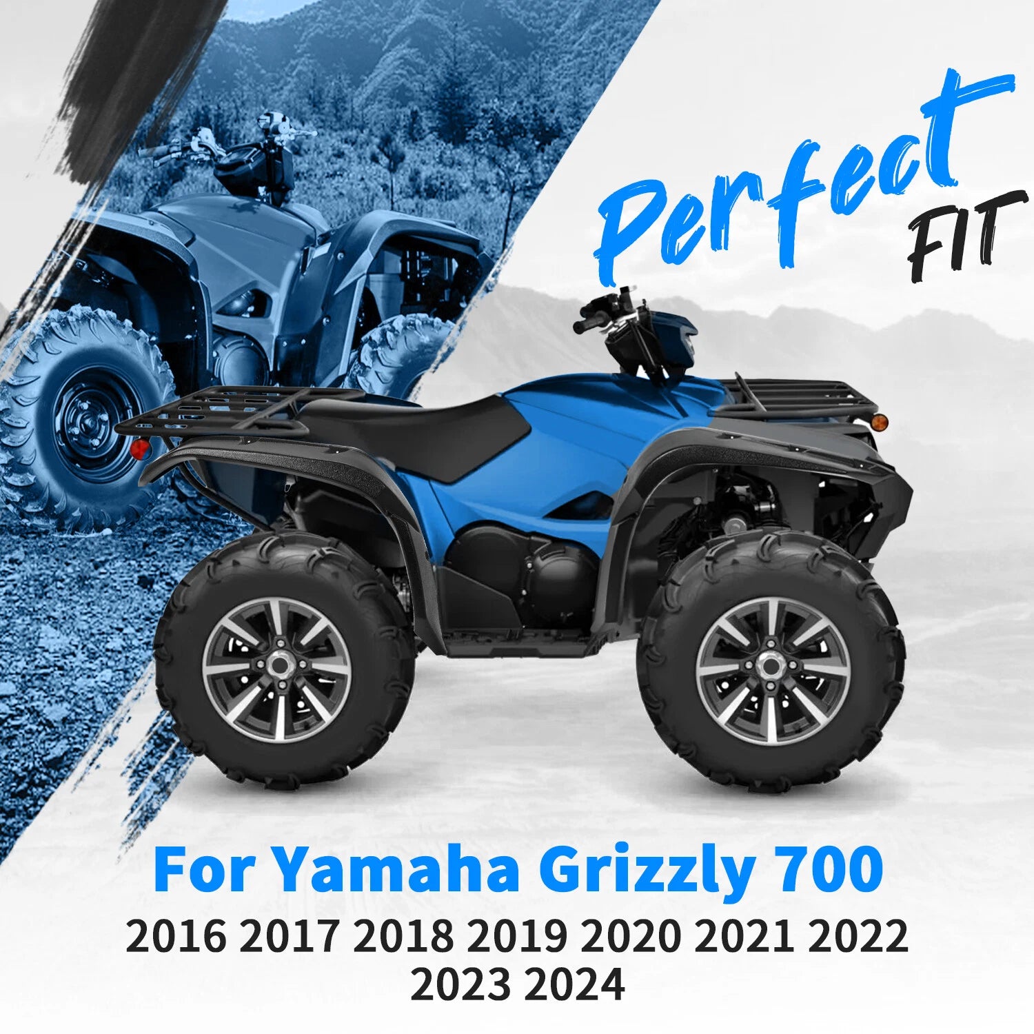 Set of 4 Fender Flare Guards for Yamaha Grizzly 700 (2016–2025)