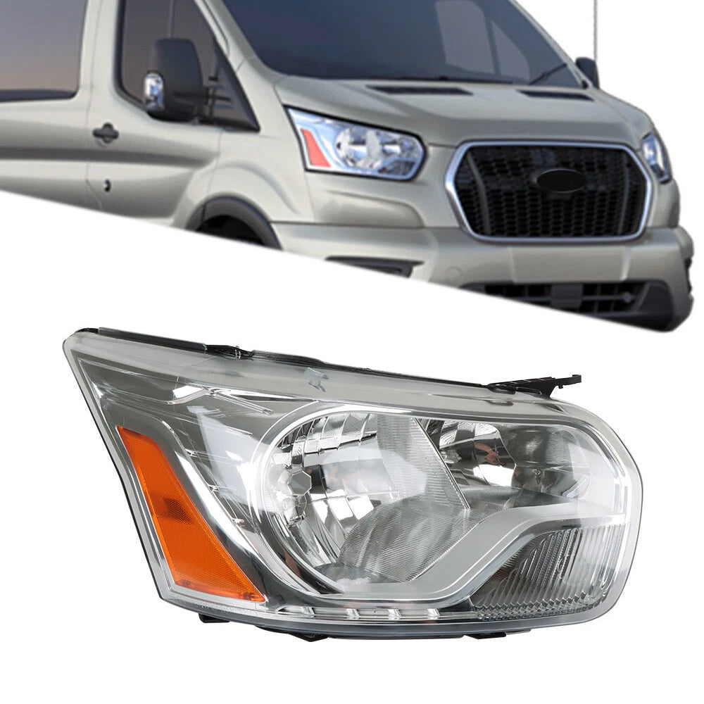 Headlight Assembly for Ford Transit (2015â2021) Halogen Chrome Right Side