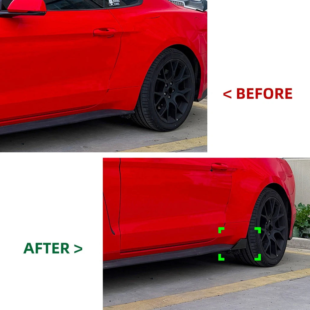 Pair Black Body Kit Side Skirt Rocker Panel Covers for Ford Mustang (2015–2023)