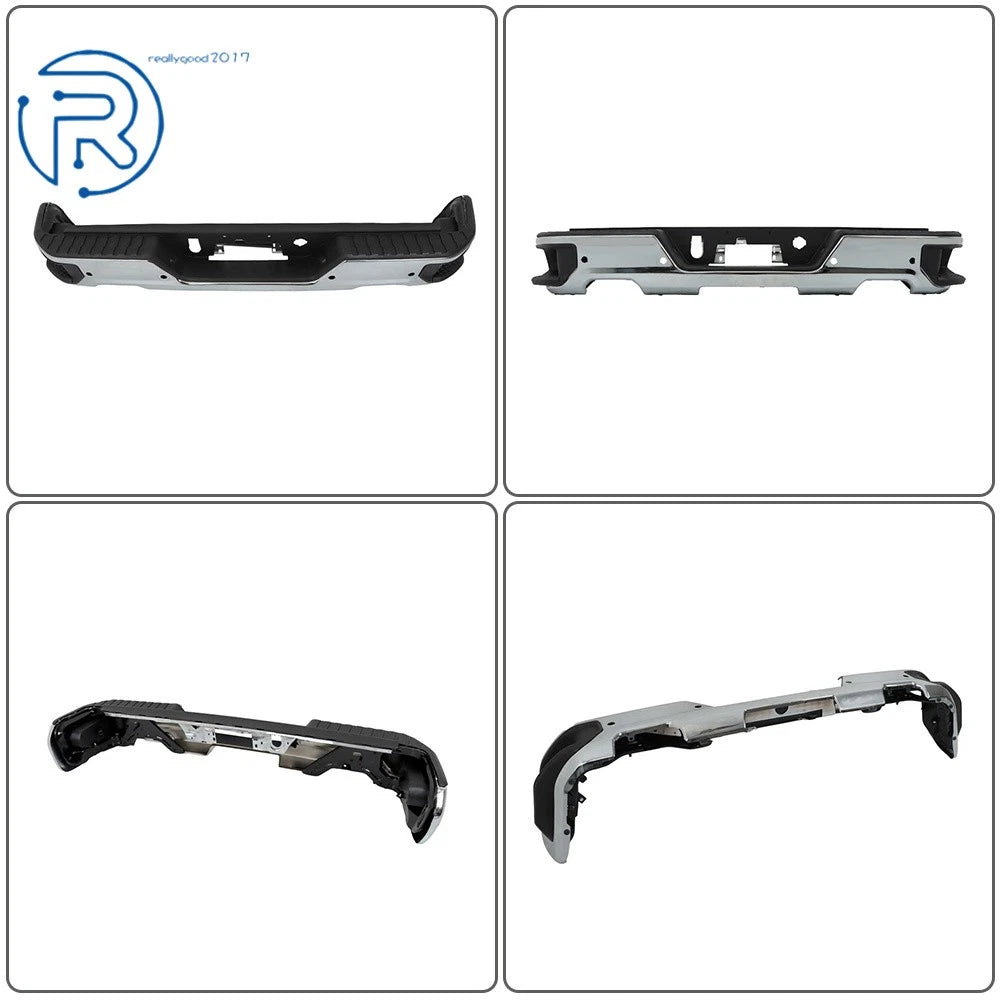 Chrome Rear Bumper Assembly for Chevy Silverado GMC Sierra 1500 (2019-2023)
