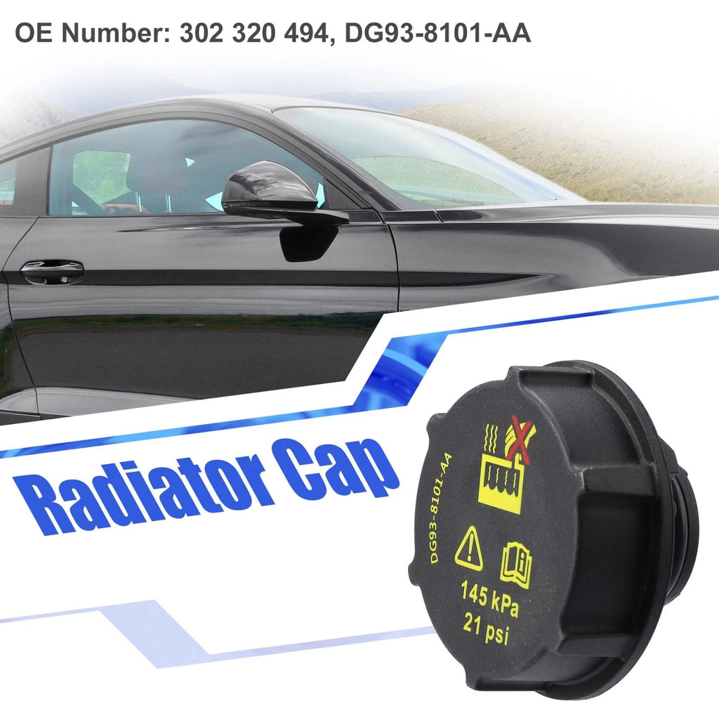Radiator Cap Cover 302 320 494 DG93-8101-AA for Ford Mustang (2017) Black