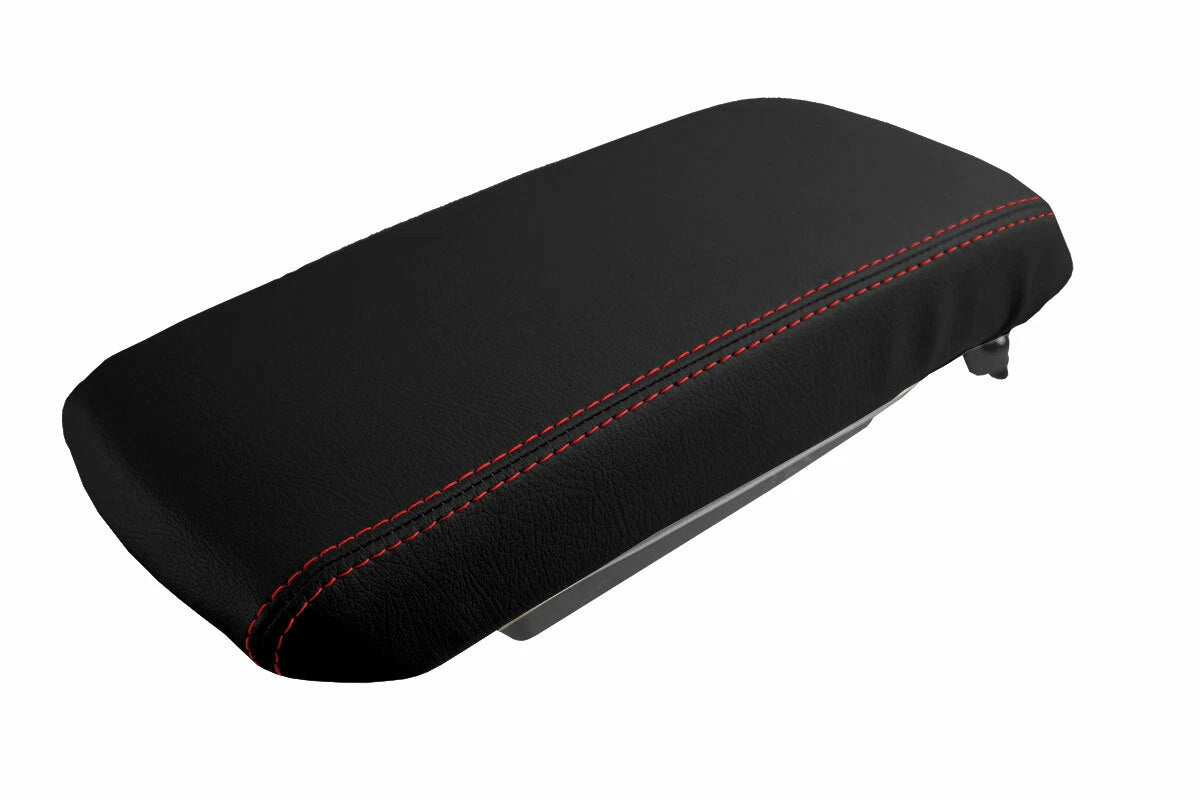 Console Lid Pull Over Cover Leather for Dodge Avenger (2008–2014) Red Stitch