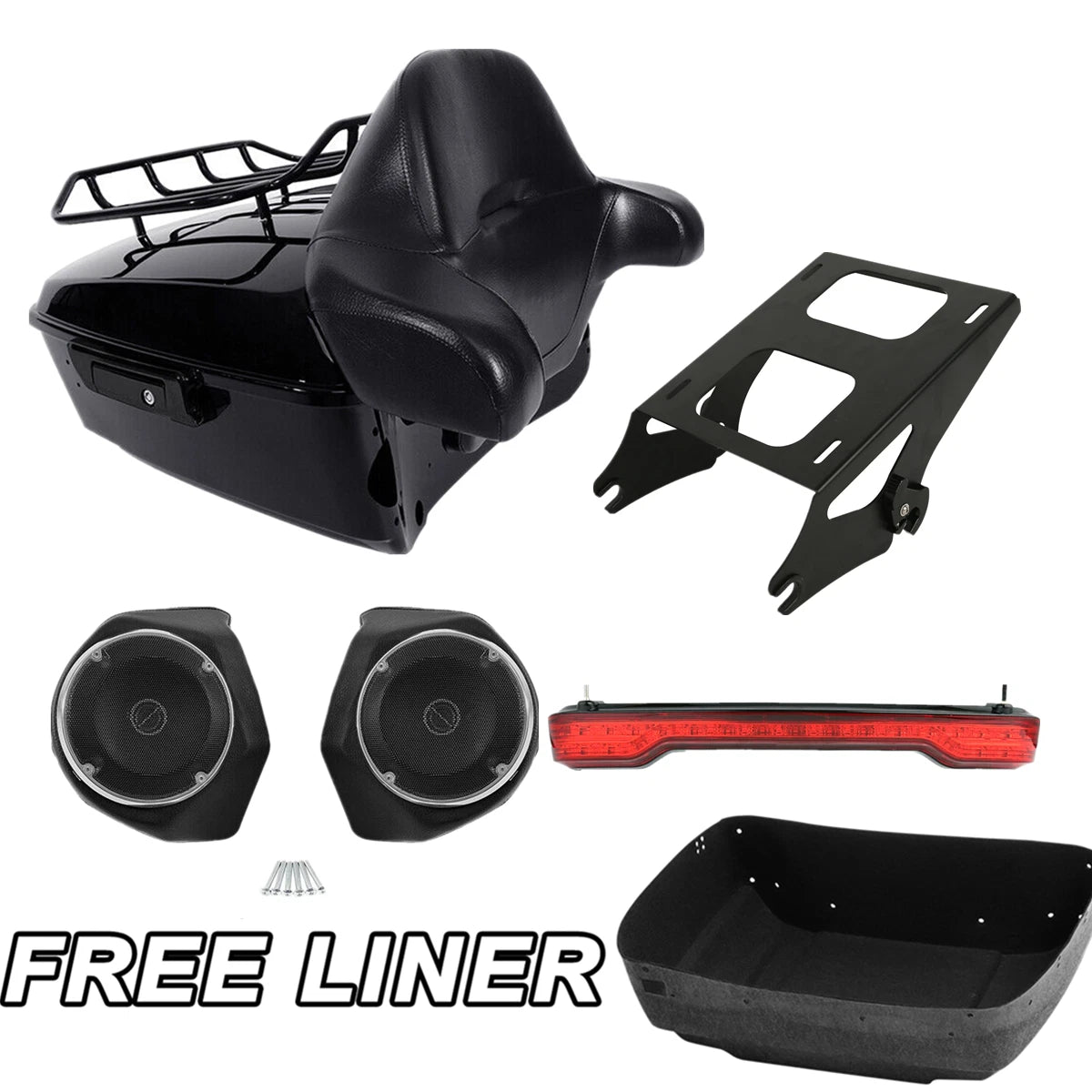 Trunk Rack Light Speakers for Harley Touring Street Road Glide (2014–2025)