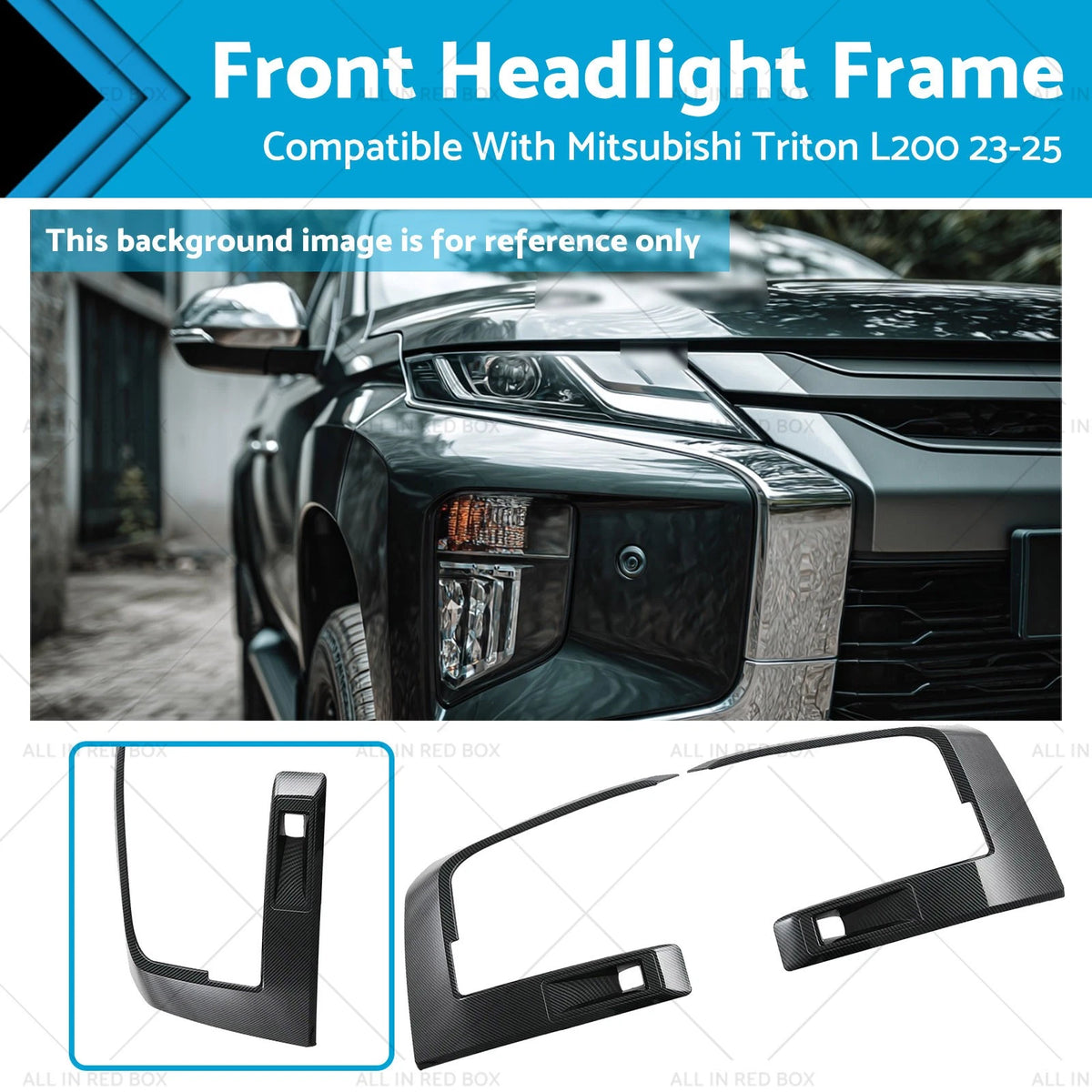 Front Headlight Eyebrow Cover Trim for Mitsubishi Triton L200 (2023–2025)