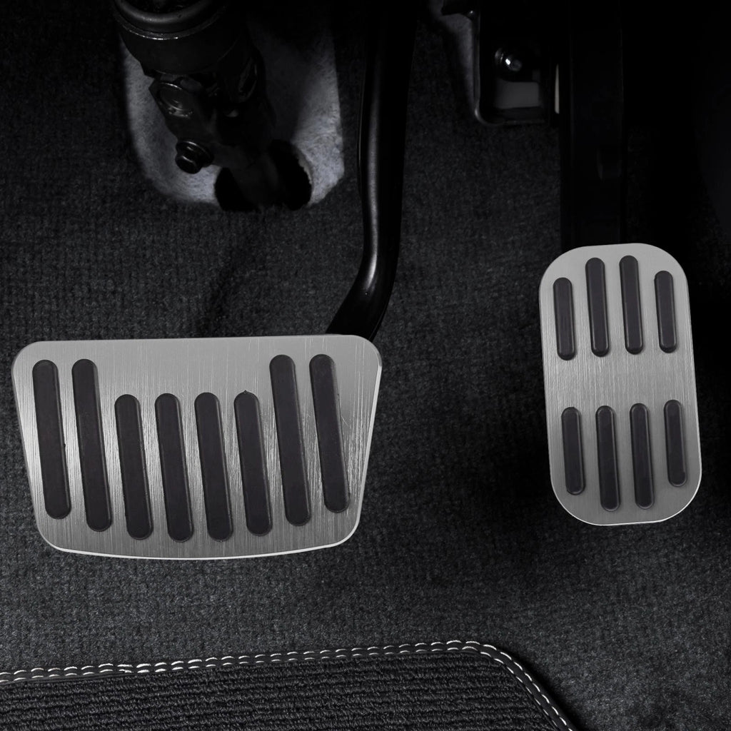 2X Gas Pedal Brake Pedal Pad Cover for Toyota C-HR (2016–2018) Silver Tone