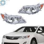Set of 2 Projector Chrome Headlight Assemblies for Toyota Camry (2012–2014)