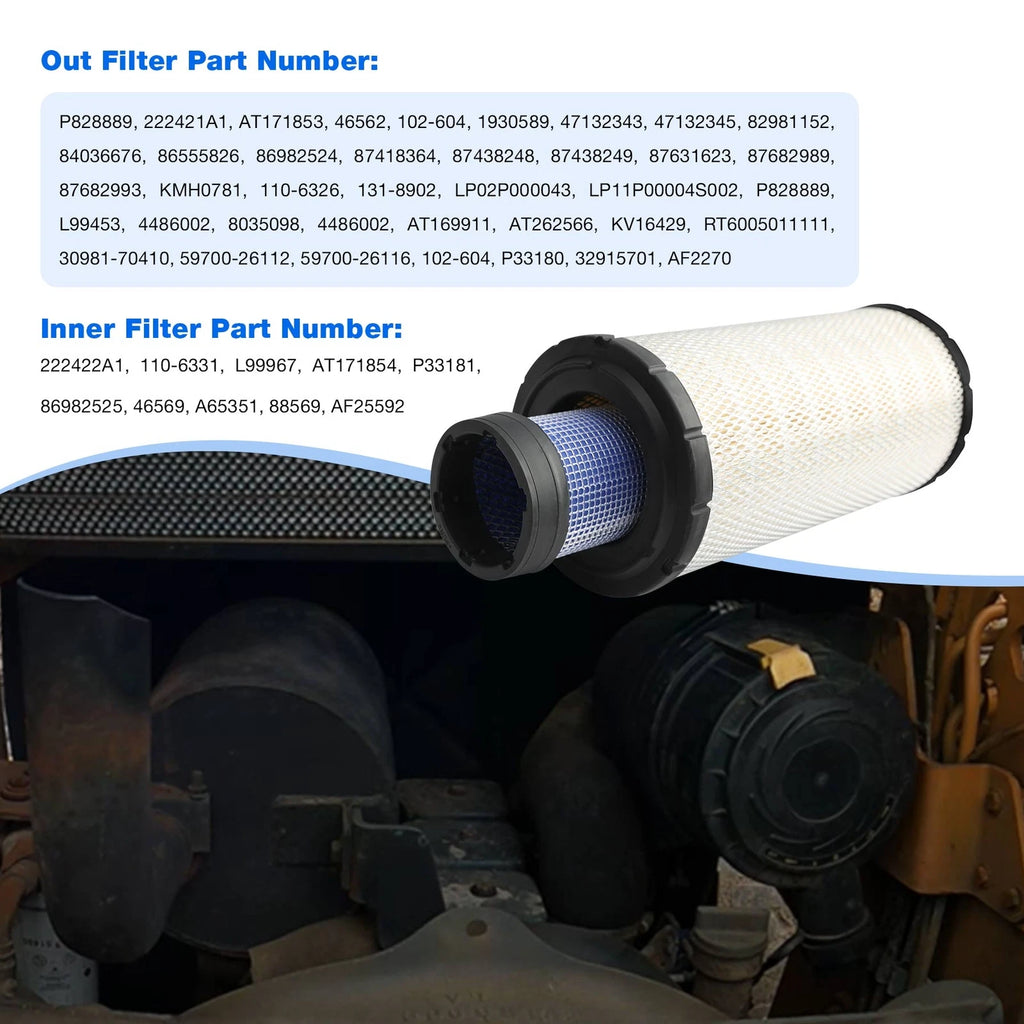 2X Engine Air Filter Kit for Kenworth T400 T660 T680 T800