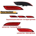 Red LED Rear Bumper Reflector Tail Lights for Ford Focus Hatchback (2015–2018)