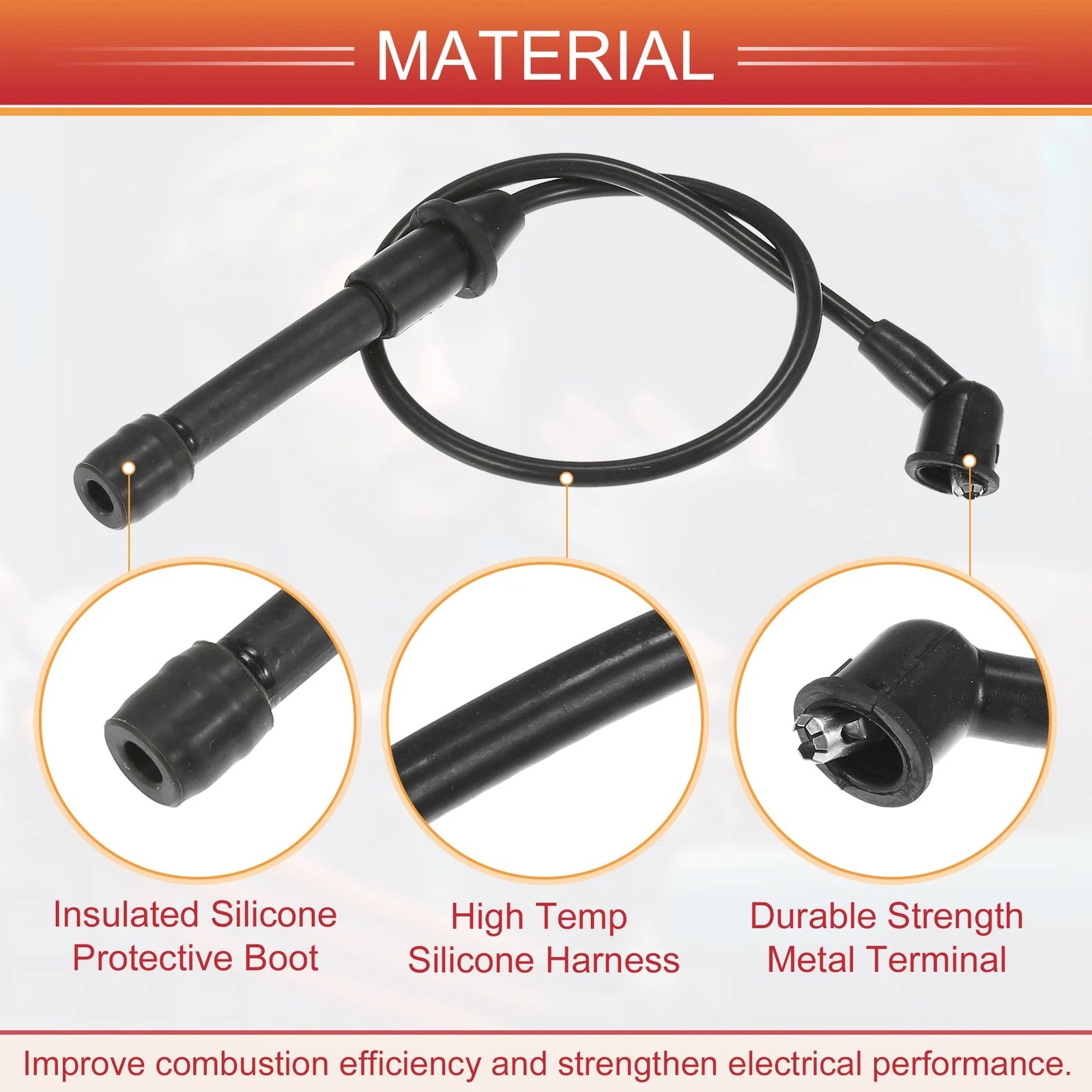 6X Spark Plug Wire Ignition Coil Cable No. 224500W025 for Nissan Frontier (2005–2023)