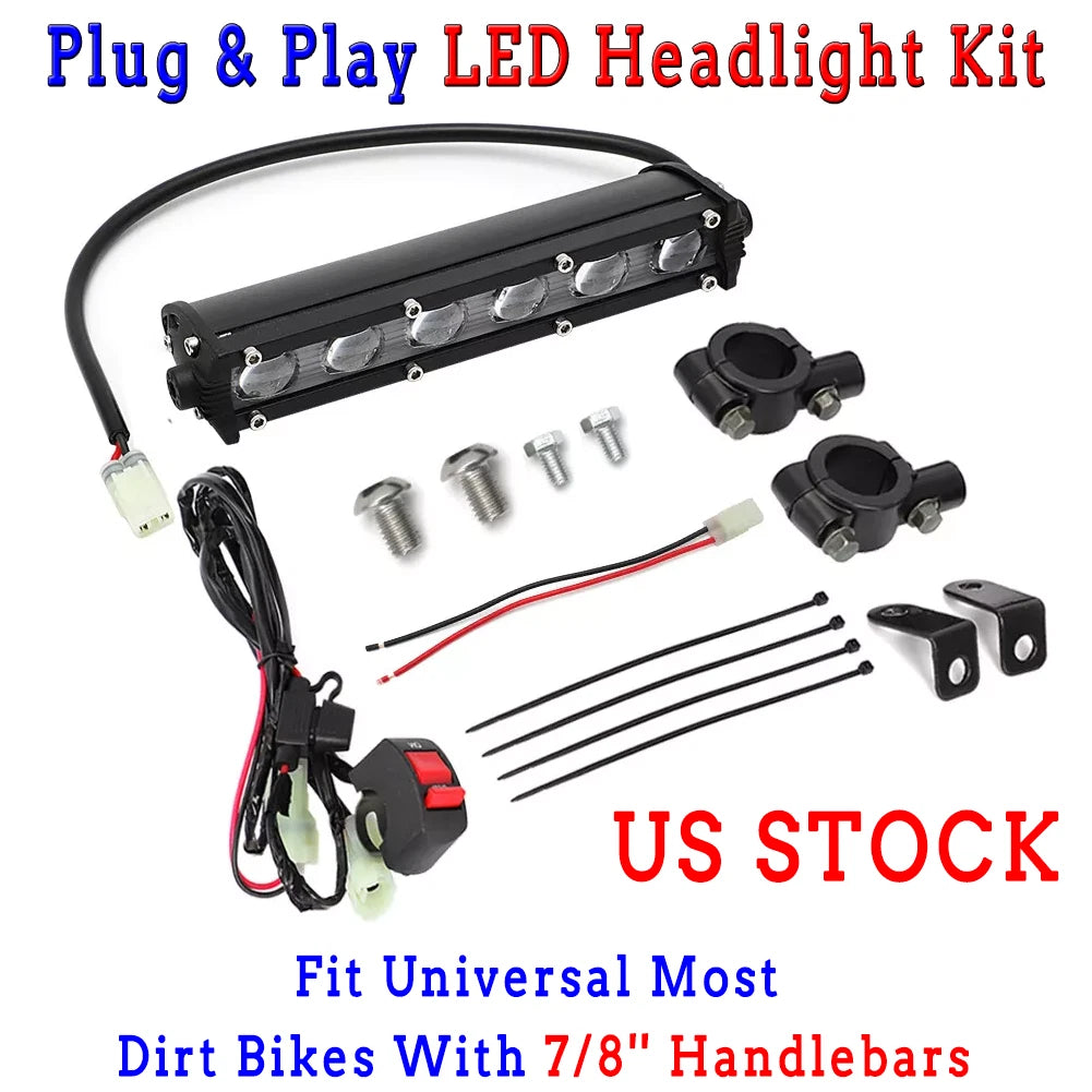 LED Headlight Light Bar Kit for Honda CRF110 CRF250 (2010–2023)