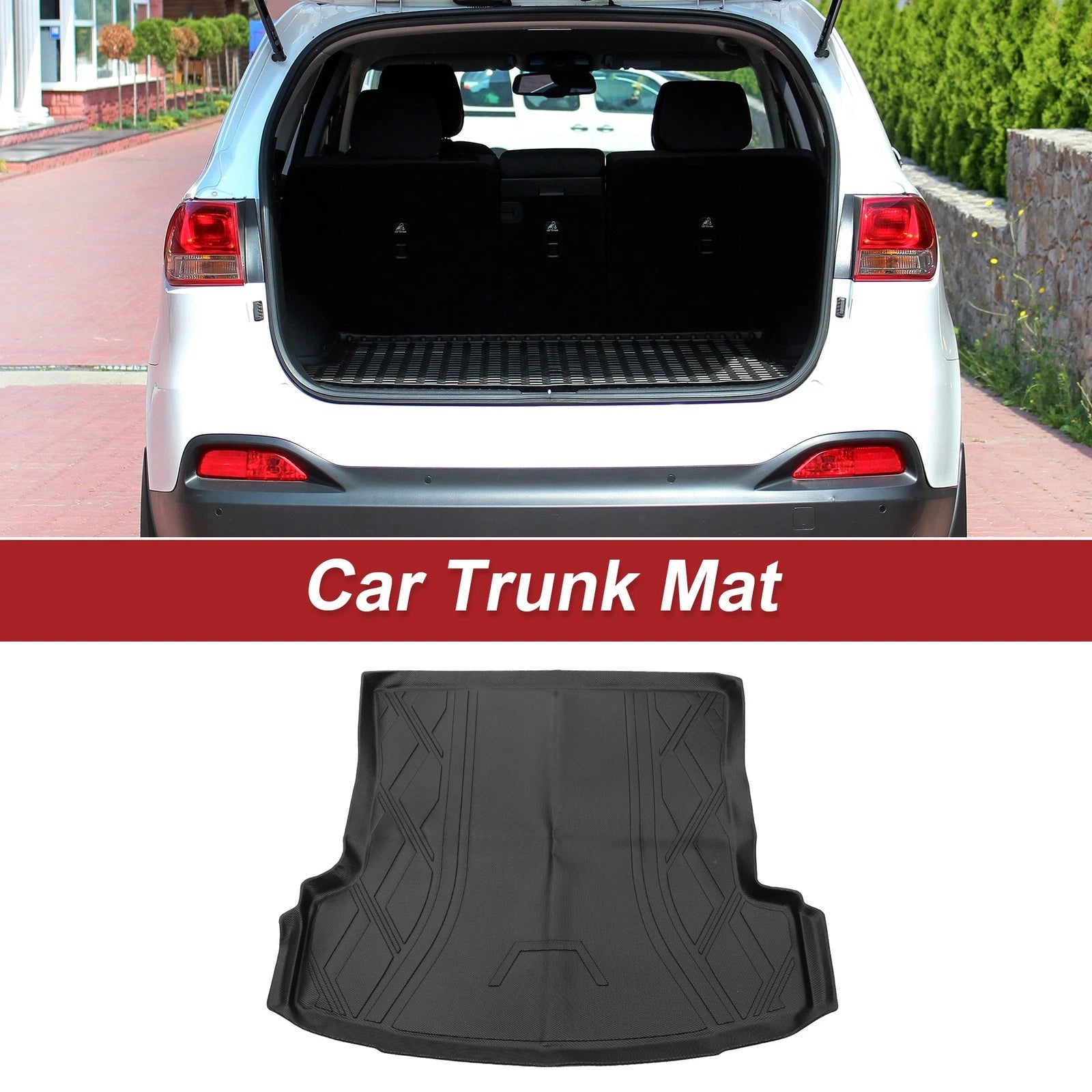 Cargo Liner Rear Trunk Mat for Volkswagen Jetta Sedan (2012–2018) Diamond Pattern