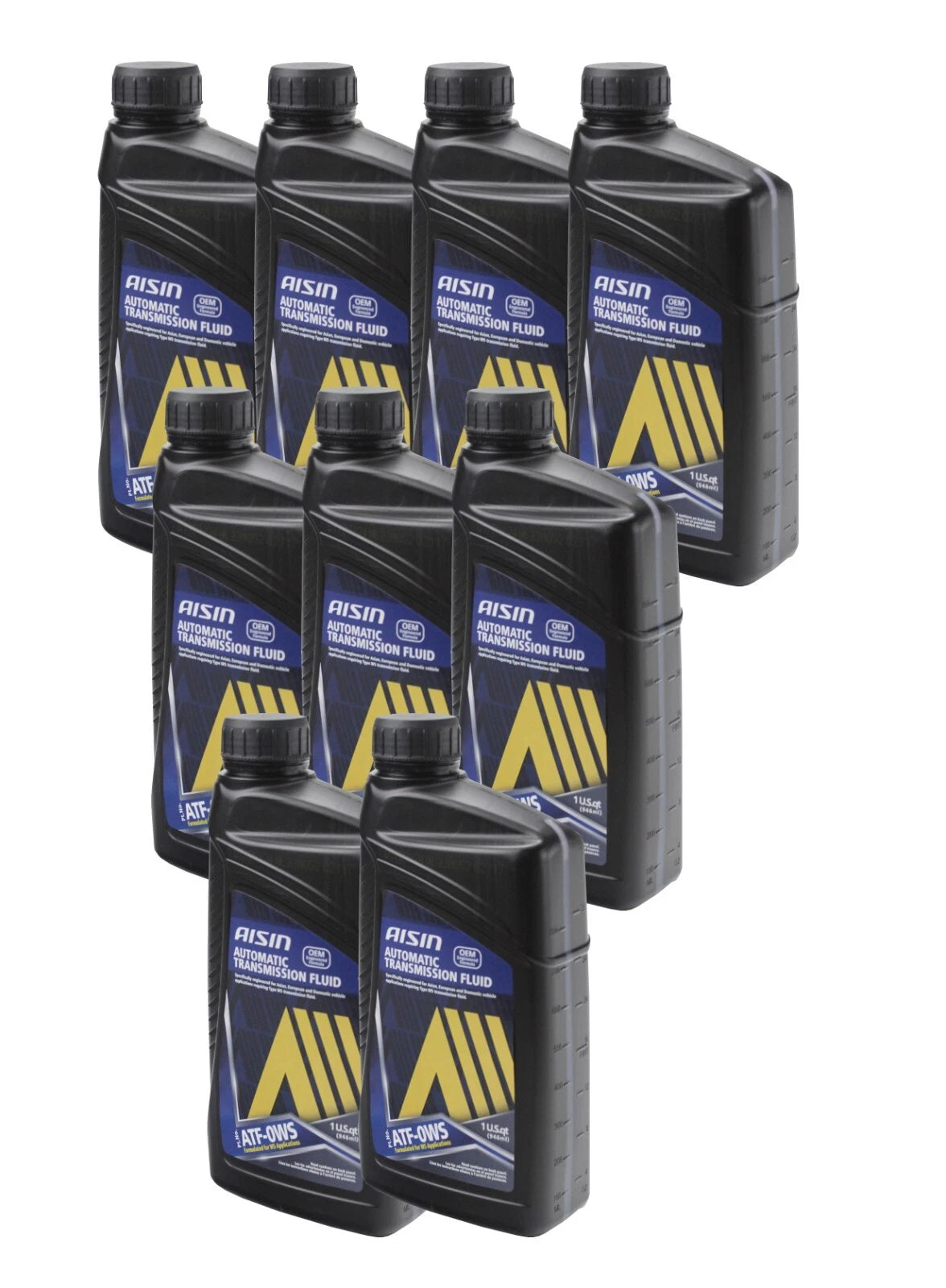 Set of 9 Aisin ATF-0WS Auto Trans Fluid for Cadillac Lexus Scion (9 x 1 Qt)