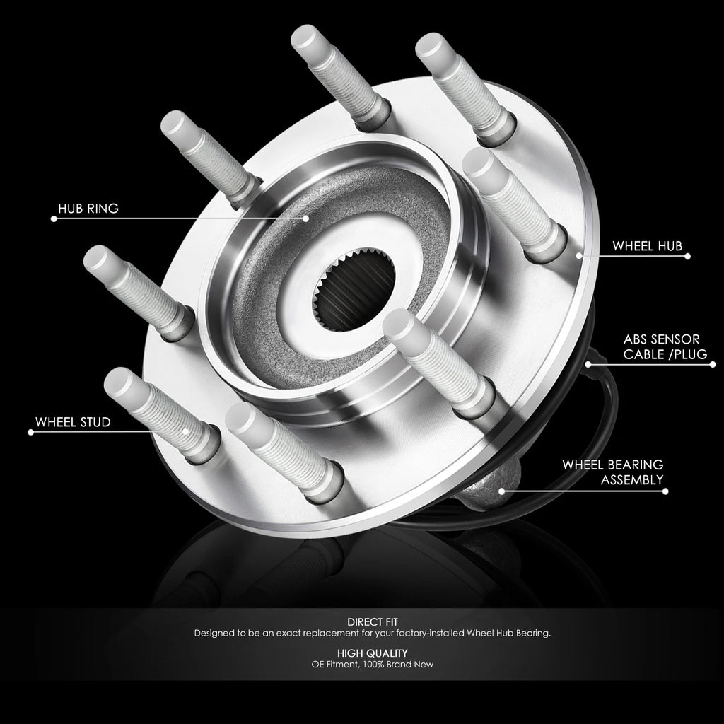 Set of 2 Wheel Bearing Hubs for Silverado Sierra 1500 2500 3500 (1999–2007)