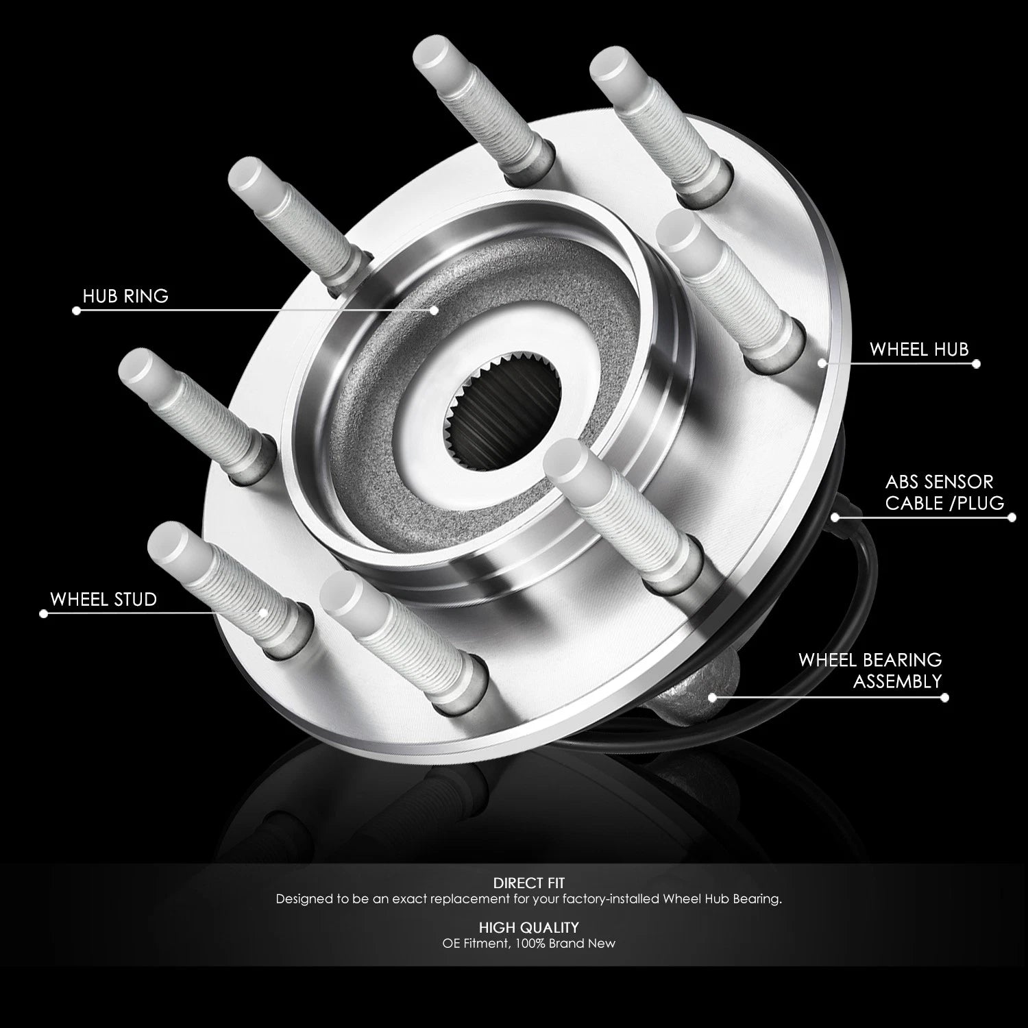 Set of 2 Wheel Bearing Hubs for Silverado Sierra 1500 2500 3500 (1999–2007)