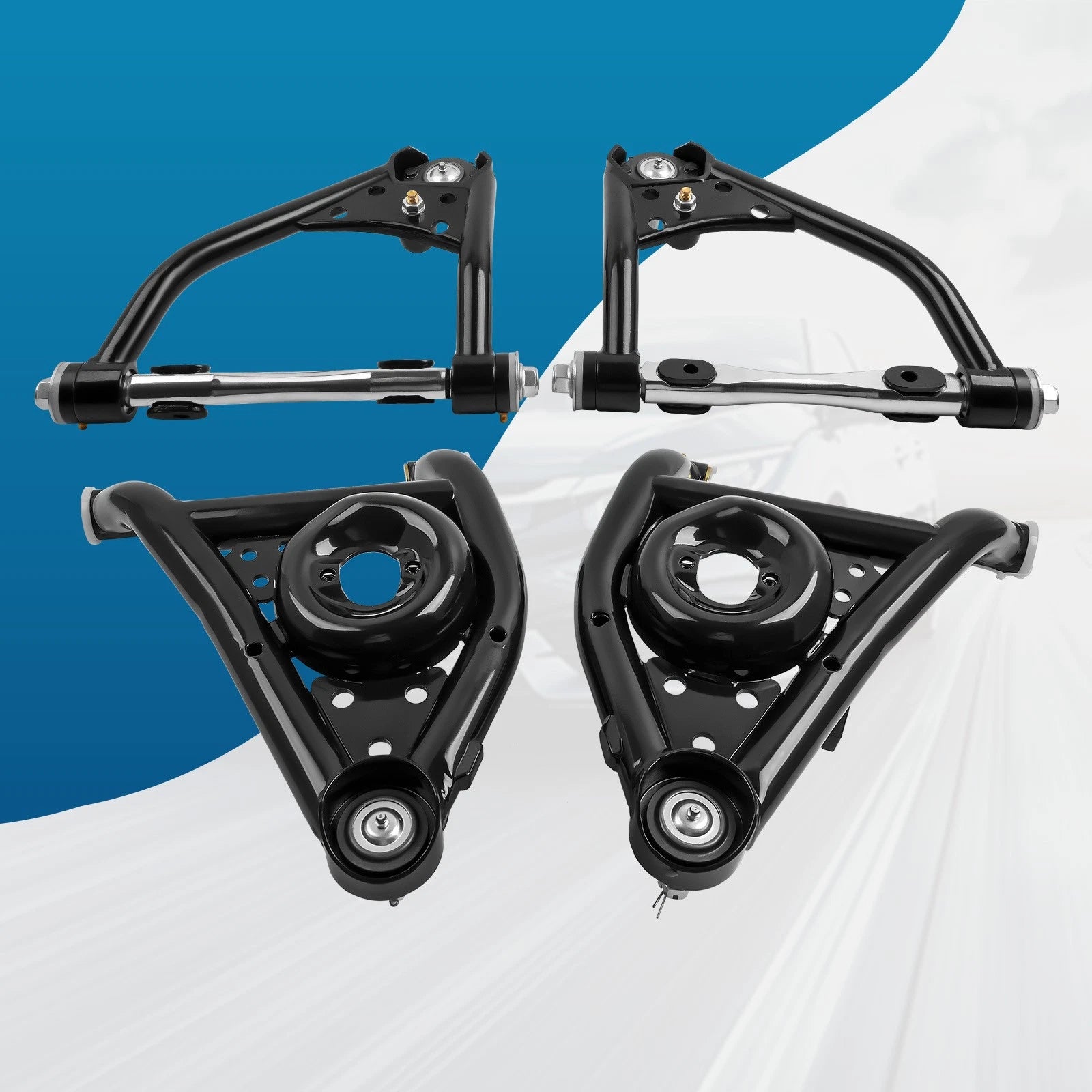 4X Front Upper Lower Control Arms for Nova (1968–1974) Omega (1973–1974)