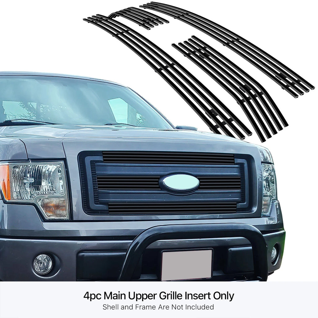 Stainless Black Billet Grill Insert for Ford F-150 XL/XLT (2013-2014)