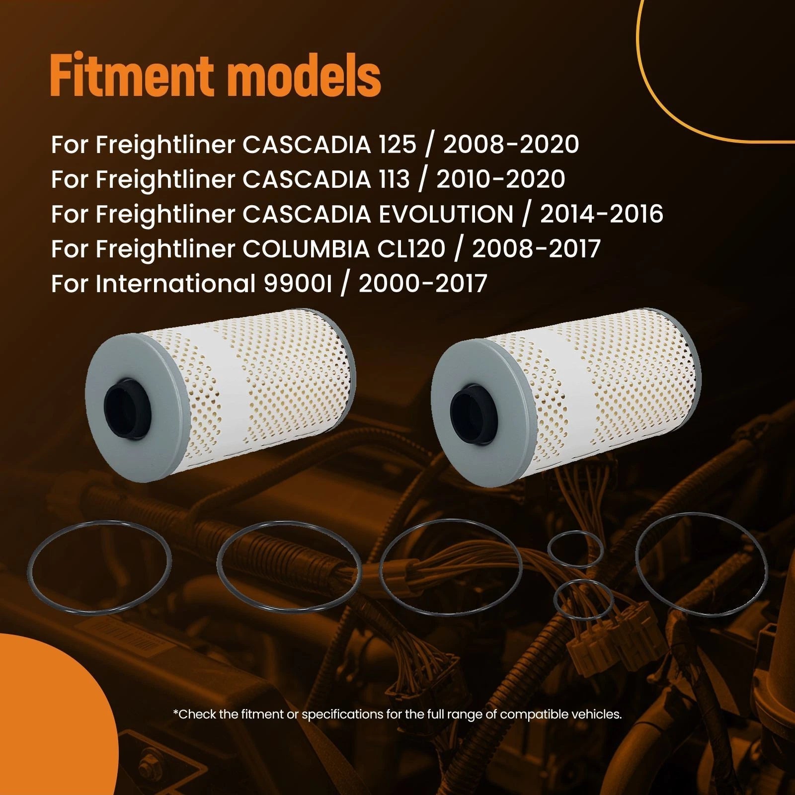 2X Fuel Filter for Freightliner Cascadia 125 113 (2008-2020)