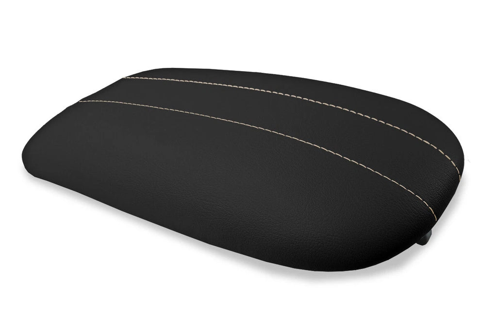 Leather Console Lid Armrest Cover for Ford Expedition (1997–2002) Beige Stitch