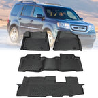 Set of 3 All Weather Floor Mats for Honda Pilot (2009–2015)