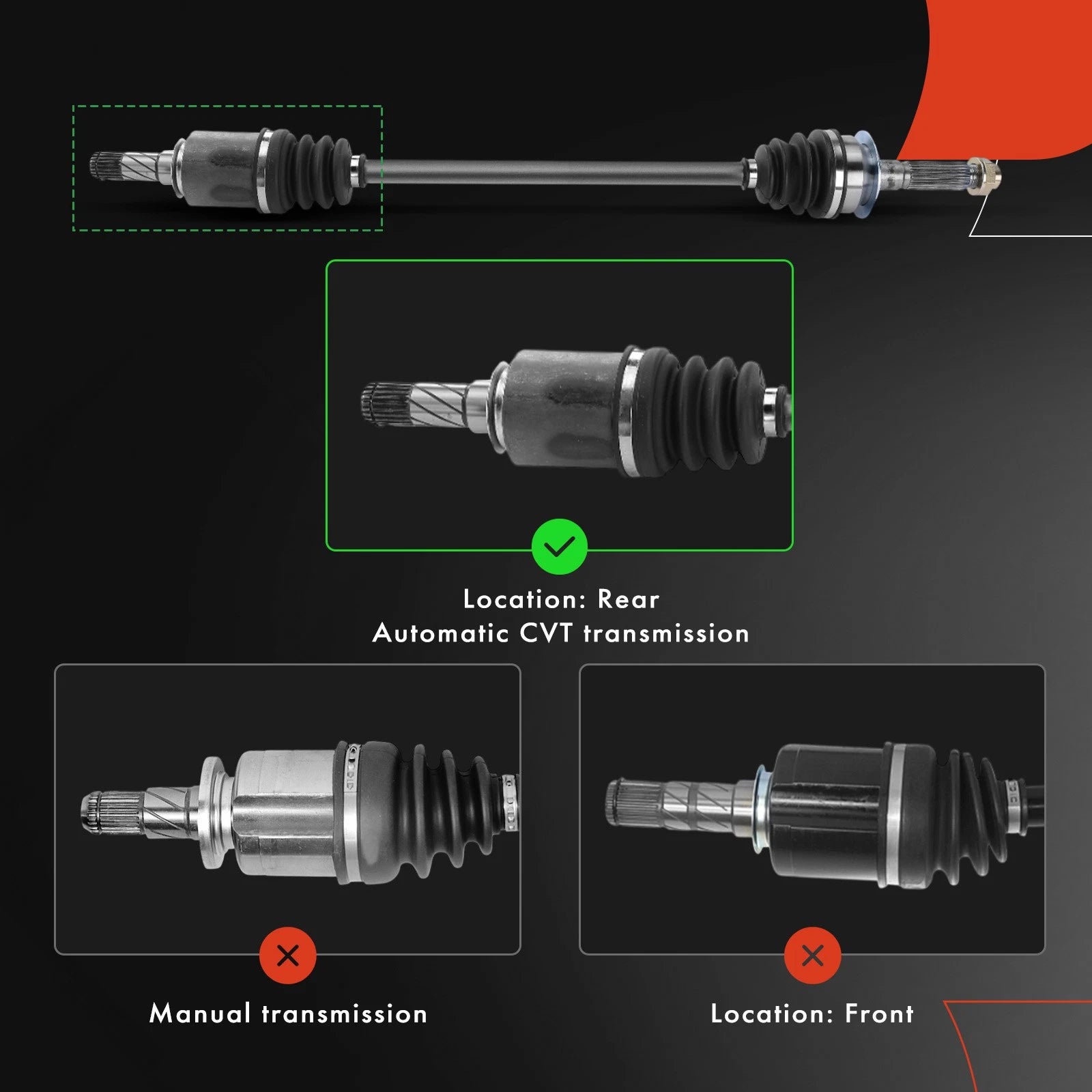 Rear CV Axle Assembly for Subaru Forester (2014–2018) Crosstrek (2016–2017)